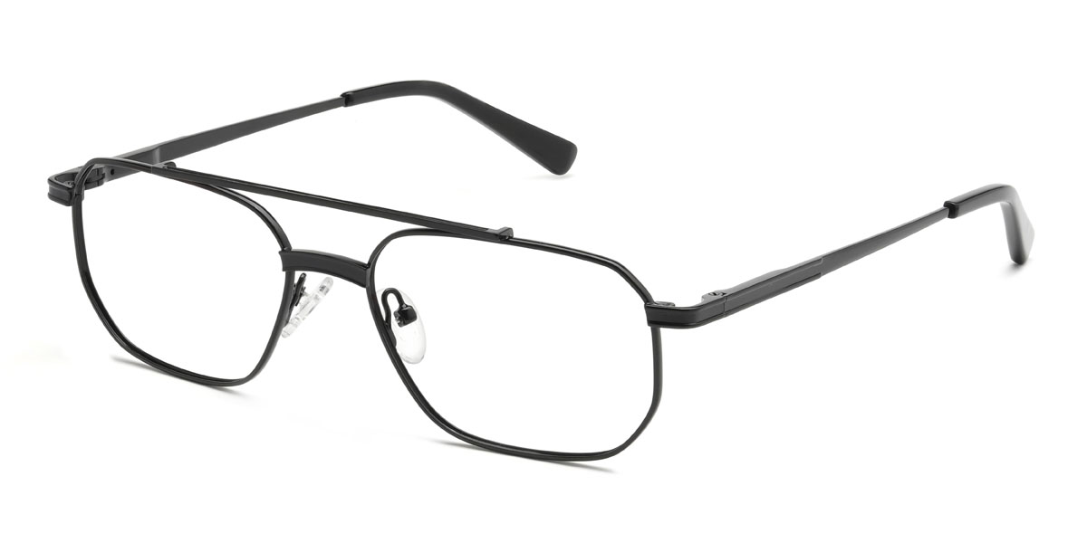 Black Francesco Glasses - Aviator Glasses