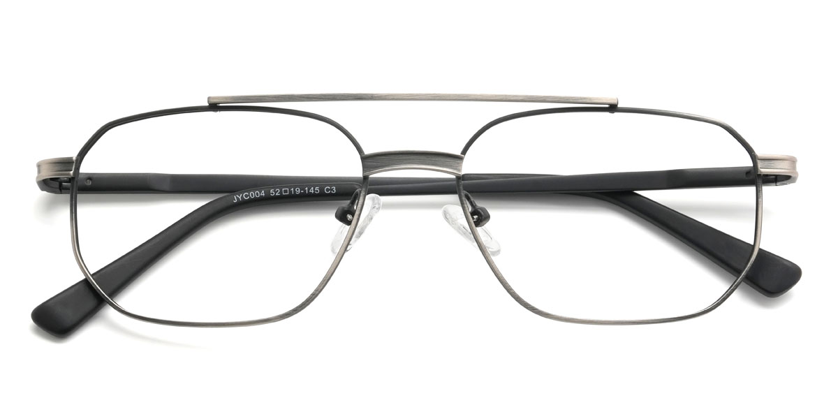 Black Silver Francesco Glasses - Aviator Glasses