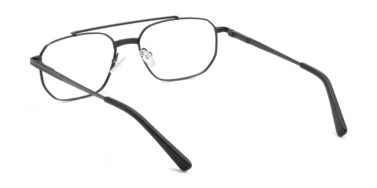 Black Silver Francesco Glasses - Aviator Glasses