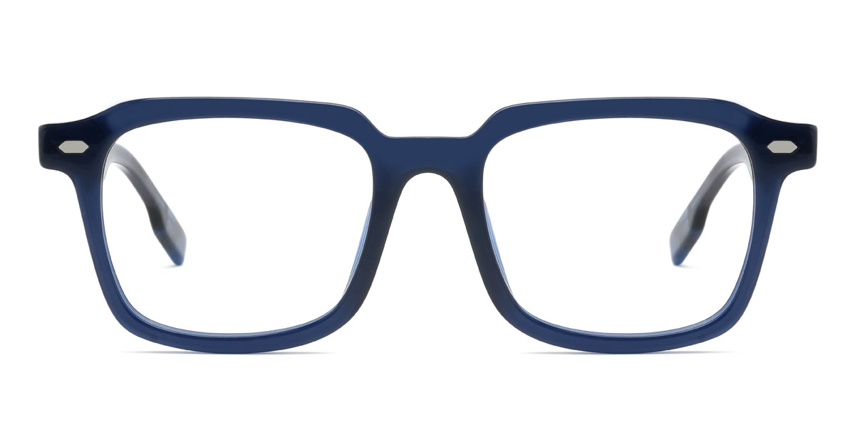 Blue Ollie Glasses - Rectangle Clip-On Sunglasses