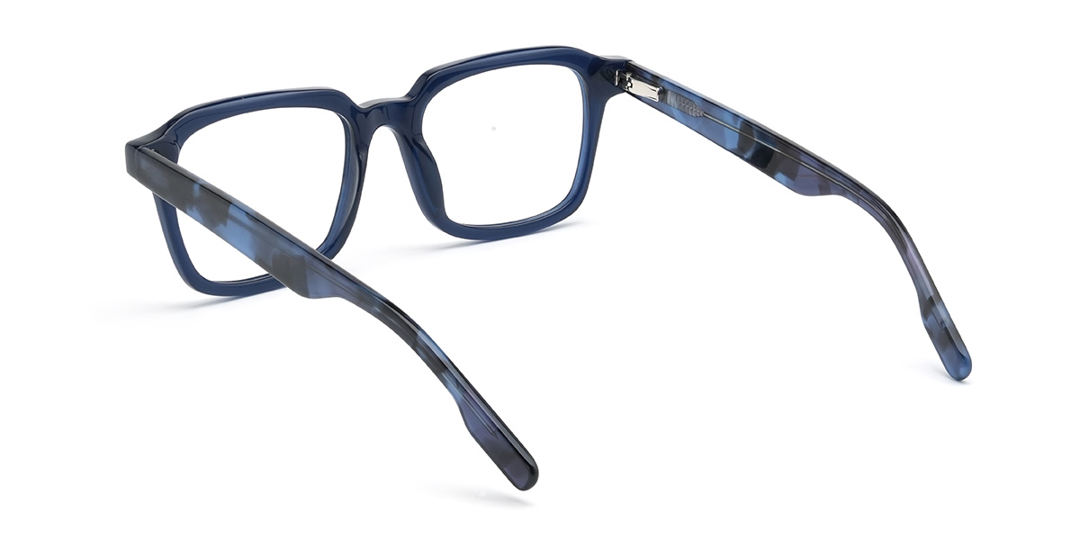 Blue Ollie Glasses - Rectangle Clip-On Sunglasses