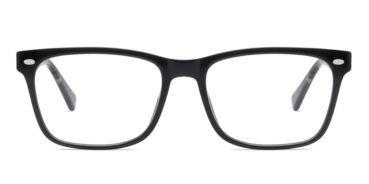 Grey Philo Glasses - Rectangle Clip-On Sunglasses