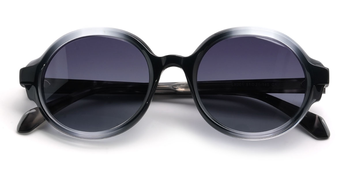 Gradual Black Gradual Blue Noble Glasses - Oval Sunglasses