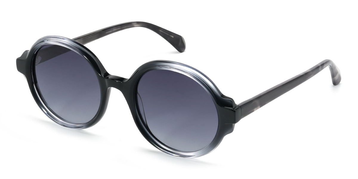 Gradual Black Gradual Blue Noble Glasses - Oval Sunglasses