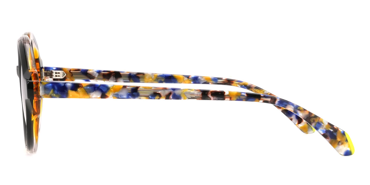 Black Yellow Gradual Brown Noble Glasses - Oval Sunglasses