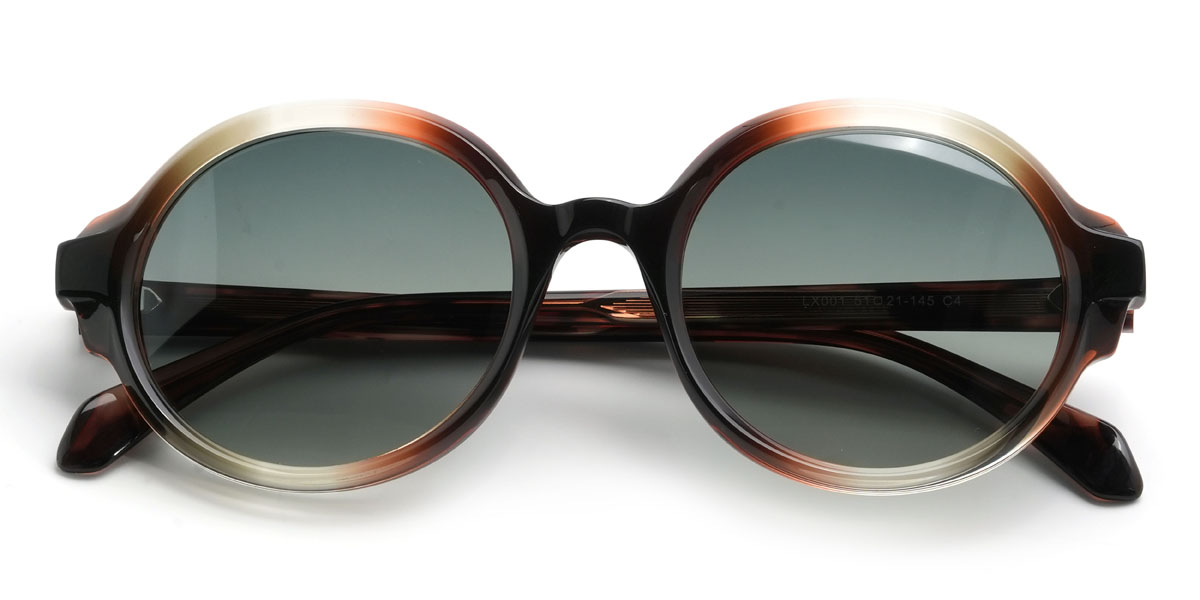 Dégradé brun dégradé vert Noble Lunettes - Oval Sunglasses