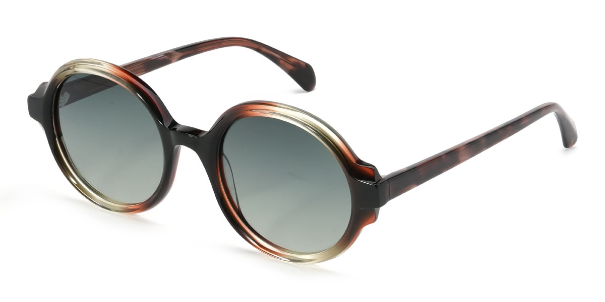 Dégradé brun dégradé vert Noble Lunettes - Oval Sunglasses