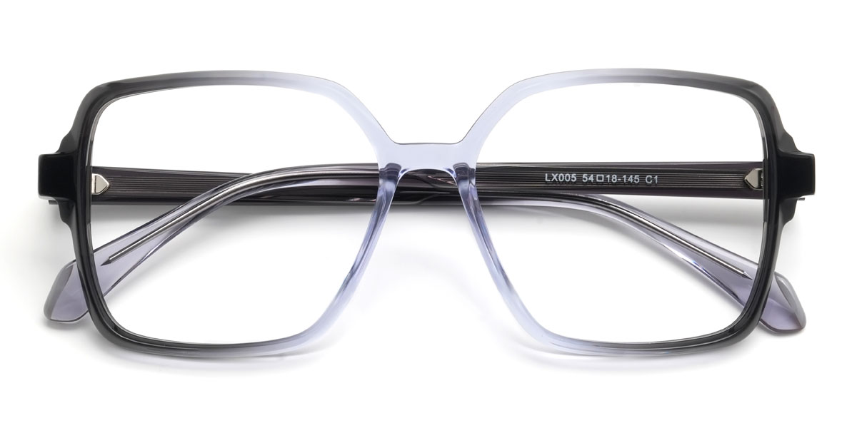 Black Blue Quinlan Glasses - Square Glasses