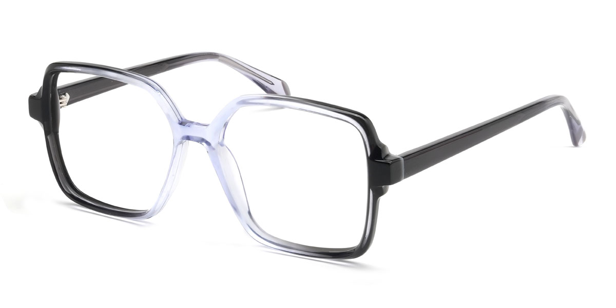 Black Blue Quinlan Glasses - Square Glasses