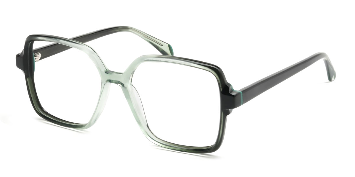 Gradient Green Quinlan Glasses - Square Glasses
