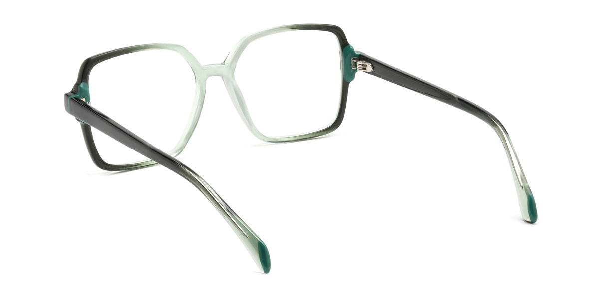 Gradient Green Quinlan Glasses - Square Glasses