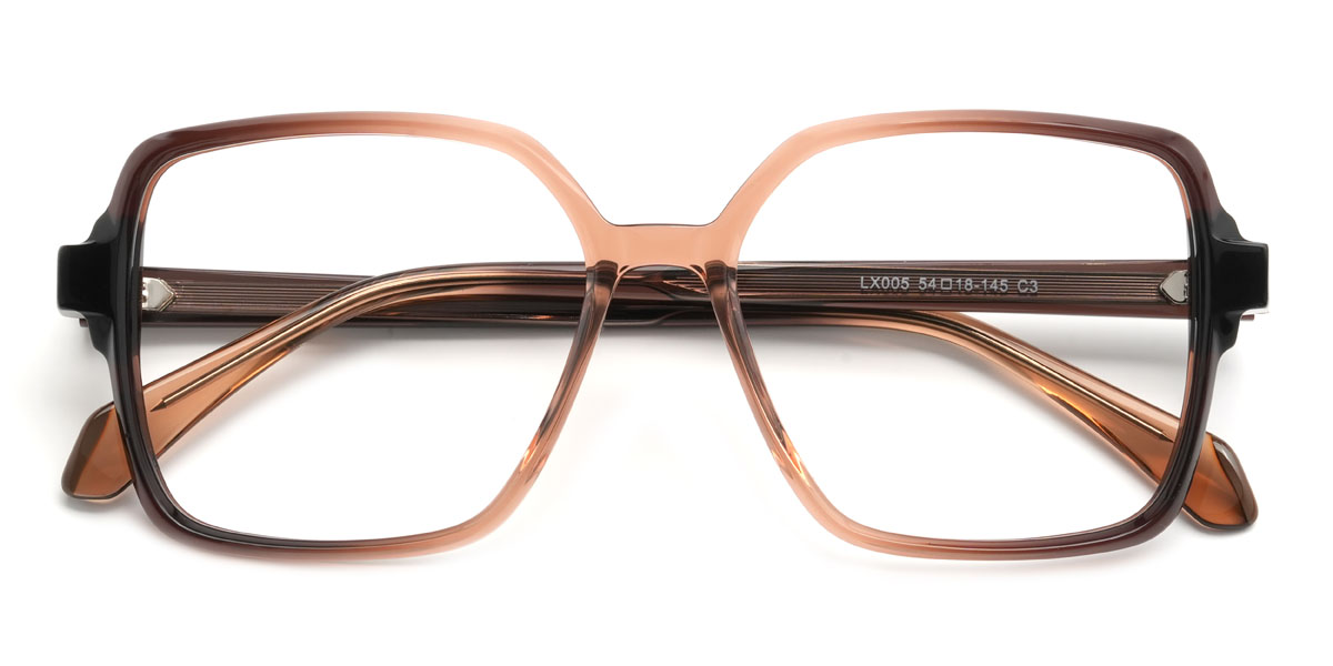 Gradient Brown Quinlan Glasses - Square Glasses