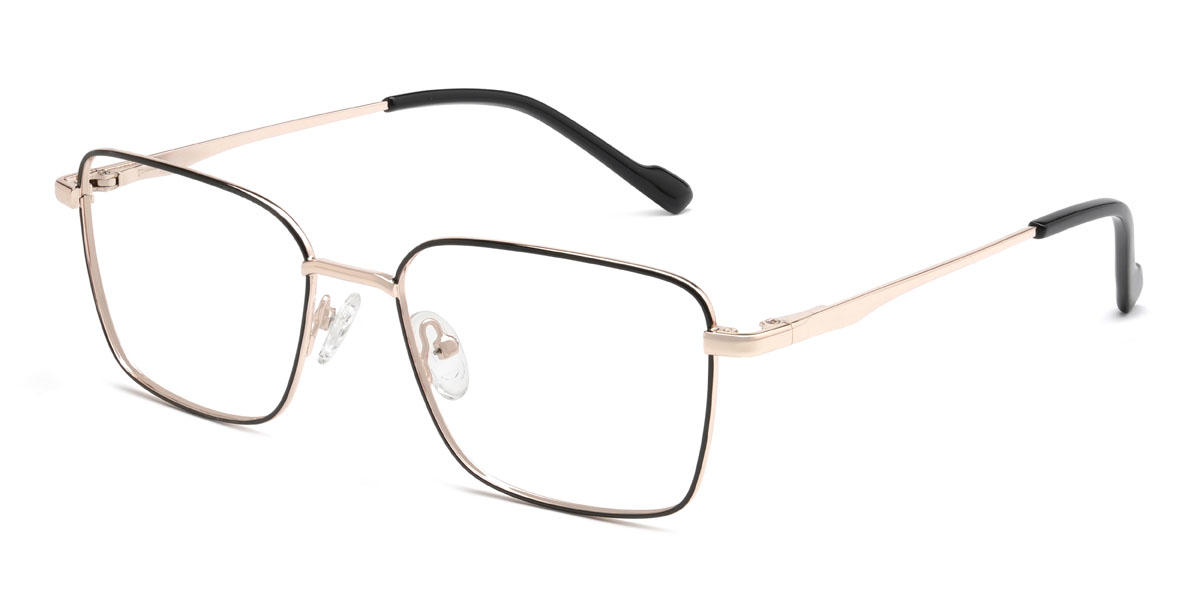 Gold Black Zero Glasses - Rectangle Glasses