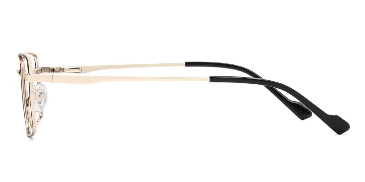 Gold Black Sheldon Glasses - Rectangle Glasses