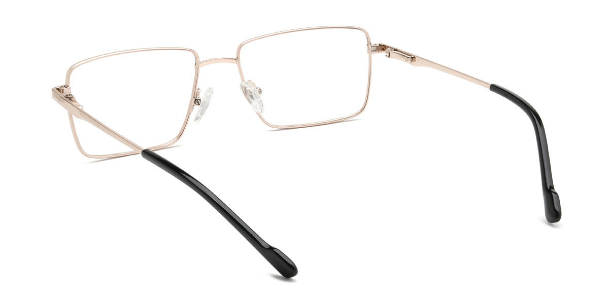 Gold Black Sheldon Glasses - Rectangle Glasses