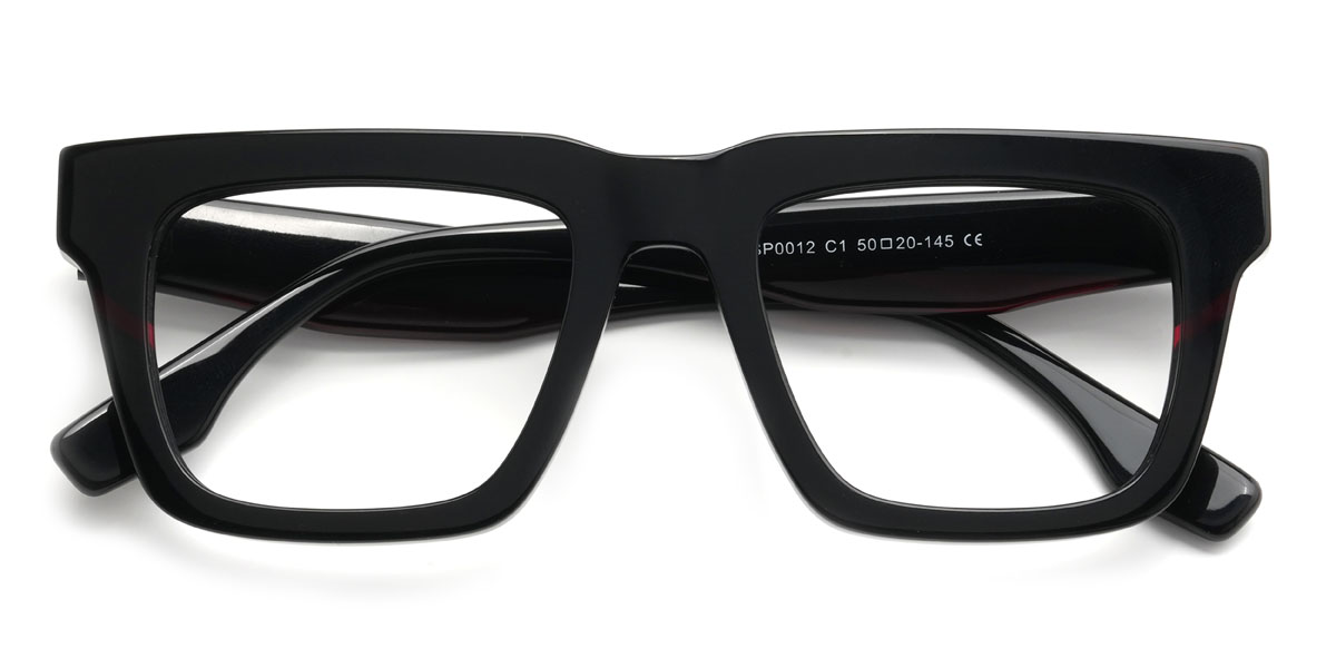 Black Kurt Glasses - Rectangle Glasses