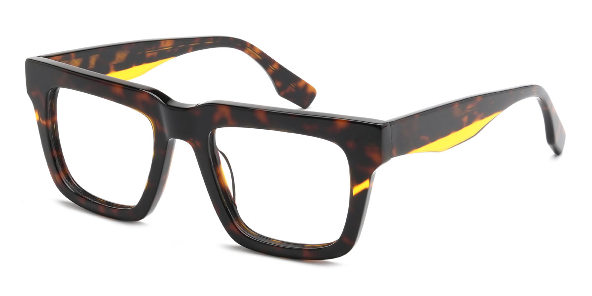 Tortoiseshell Kurt Glasses - Rectangle Glasses