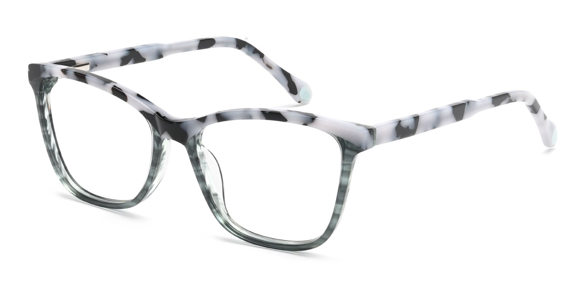 Schwarz Schildpatt Grün Annalise Brille - Rectangle Glasses