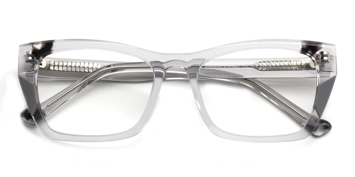 Clear Grey Percy Glasses - Rectangle Glasses