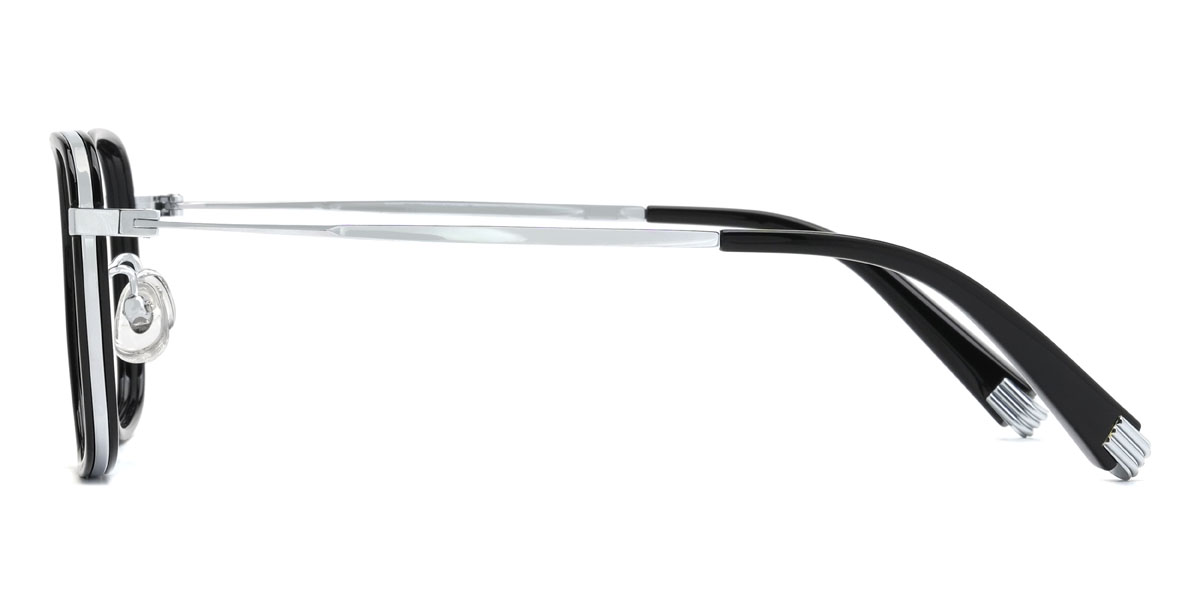 Noir Argent Nate Lunettes - Rectangle Glasses