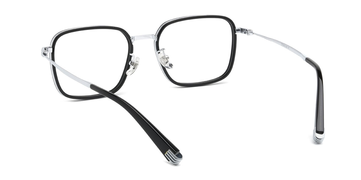 Noir Argent Nate Lunettes - Rectangle Glasses