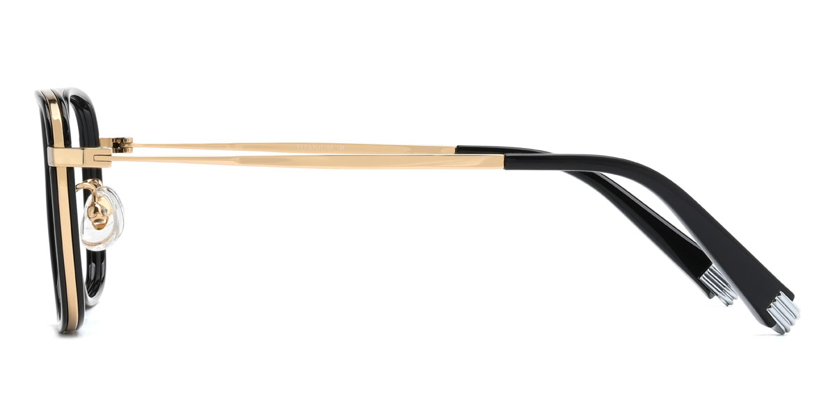 Gold Schwarz Nate Brille - Rectangle Glasses