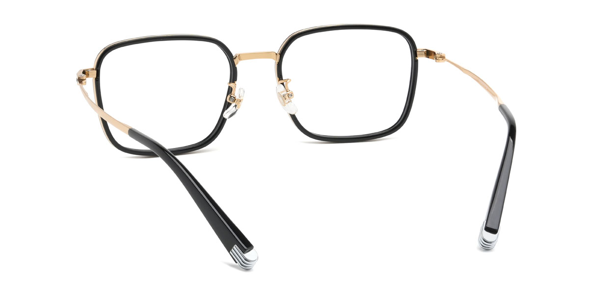 Gold Schwarz Nate Brille - Rectangle Glasses