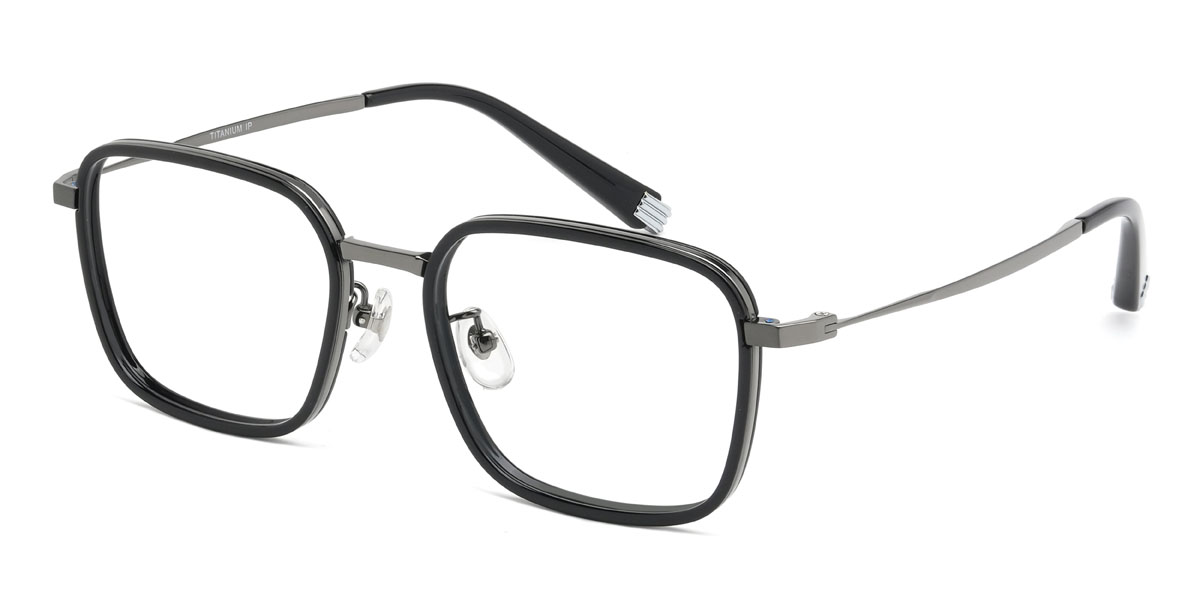 Black Grey Nate Glasses - Rectangle Glasses