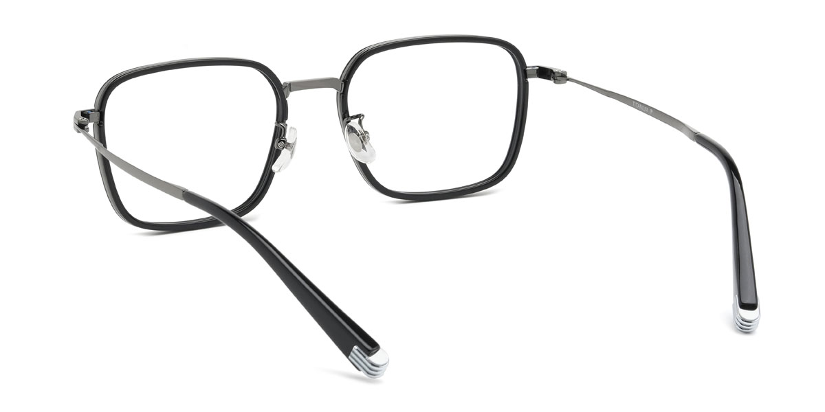 Black Grey Nate Glasses - Rectangle Glasses
