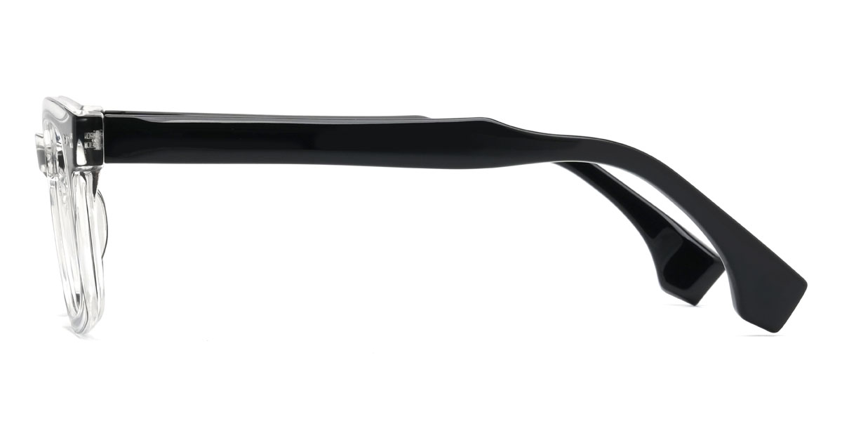 Black Clear Quiana Glasses - Rectangle Glasses