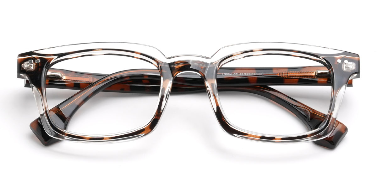 Clear Tortoiseshell Quiana Glasses - Rectangle Glasses
