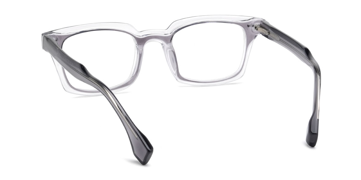 Grey Clear Quiana Glasses - Rectangle Glasses
