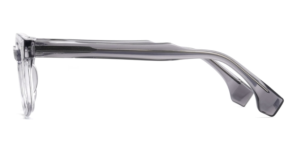 Grey Clear Quiana Glasses - Rectangle Glasses