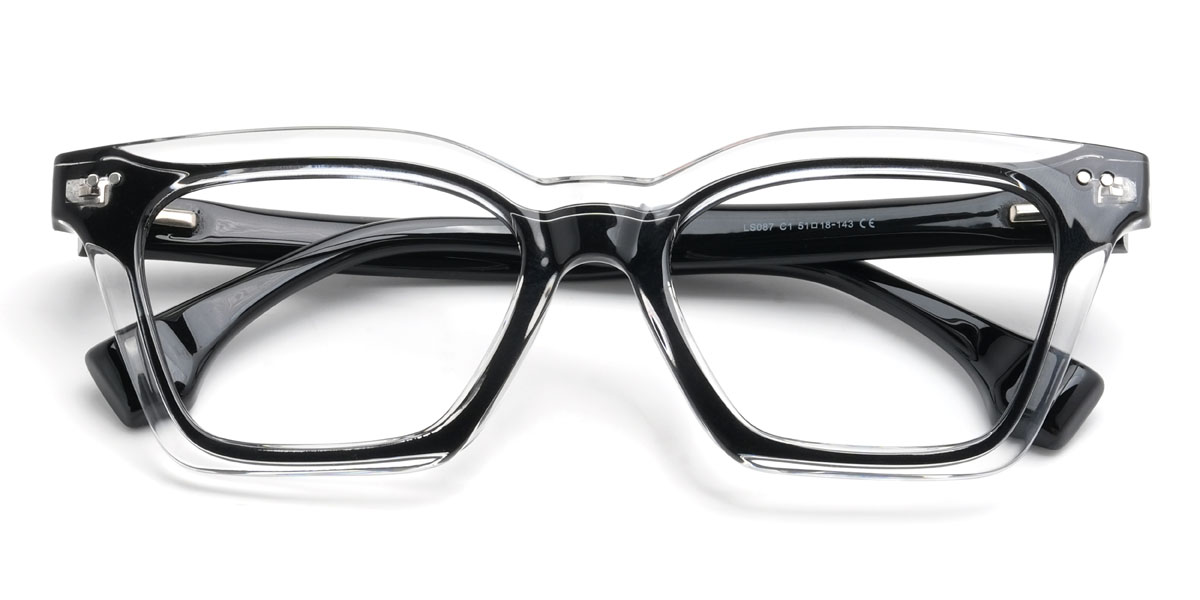 Black Clear Francesca Glasses - Rectangle Glasses
