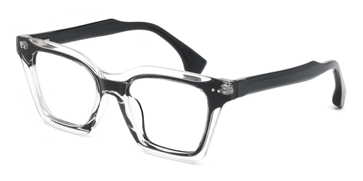 Black Clear Francesca Glasses - Rectangle Glasses
