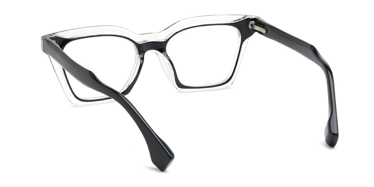 Black Clear Francesca Glasses - Rectangle Glasses