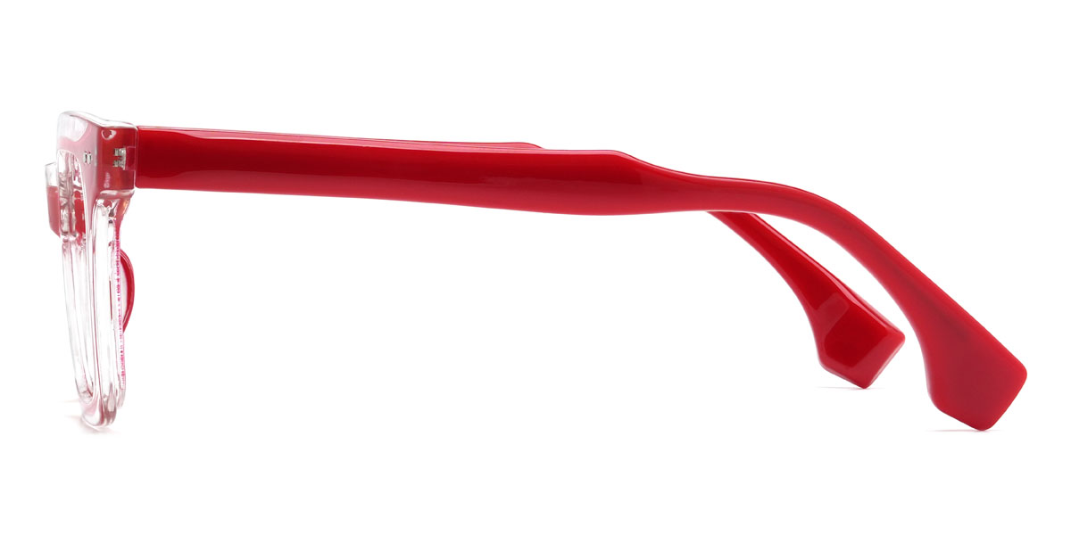 Clear Red Francesca Glasses - Rectangle Glasses