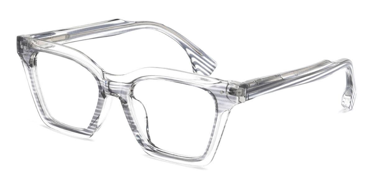 Grey Clear Francesca Glasses - Rectangle Glasses