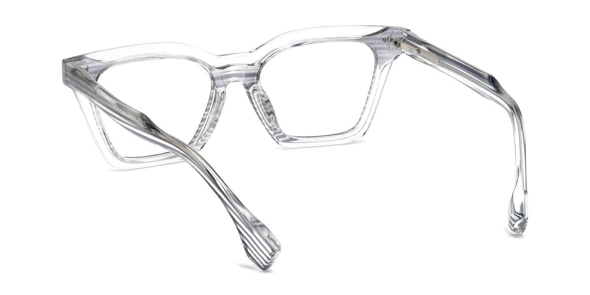 Grey Clear Francesca Glasses - Rectangle Glasses