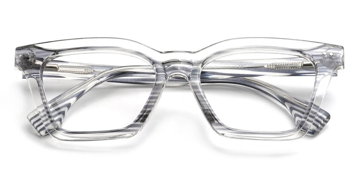 Grey Clear Francesca Glasses - Rectangle Glasses