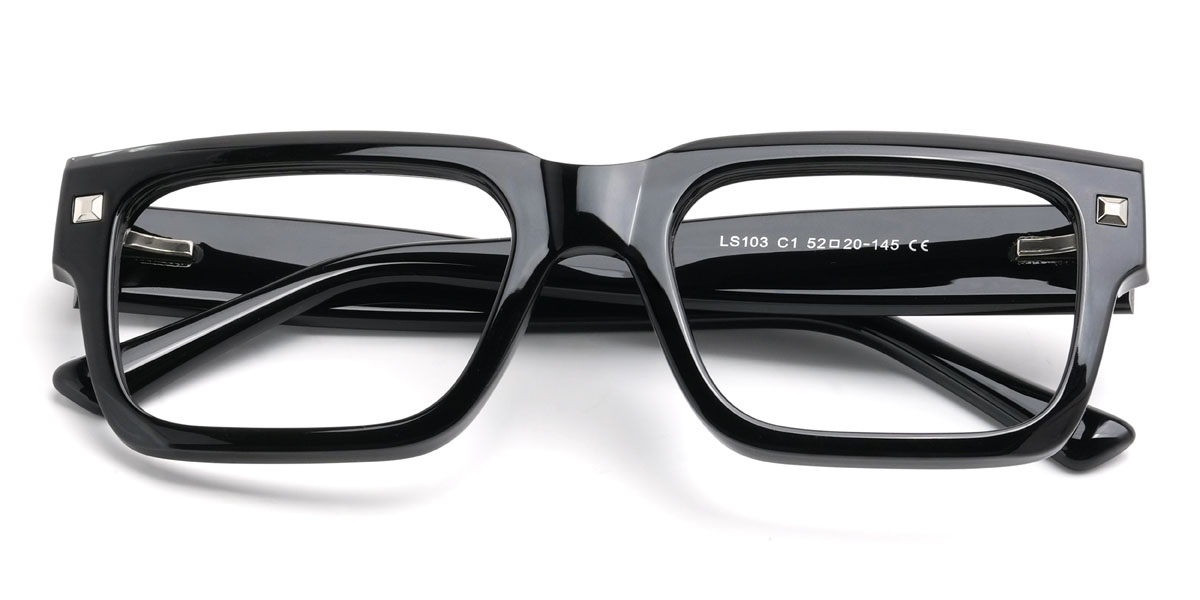 Black Nichole Glasses - Rectangle Glasses