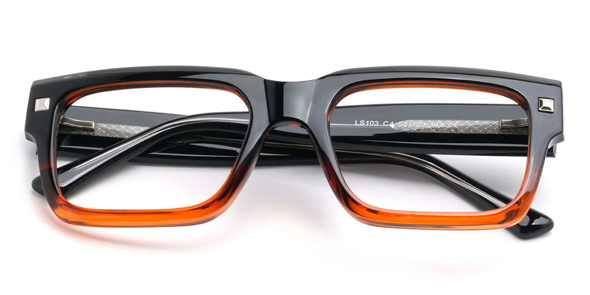 Narancssárga fekete Nichole Szemüveg - Rectangle Glasses