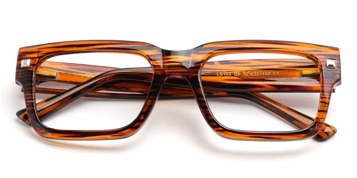 Woodgrain Nichole Glasses - Rectangle Glasses