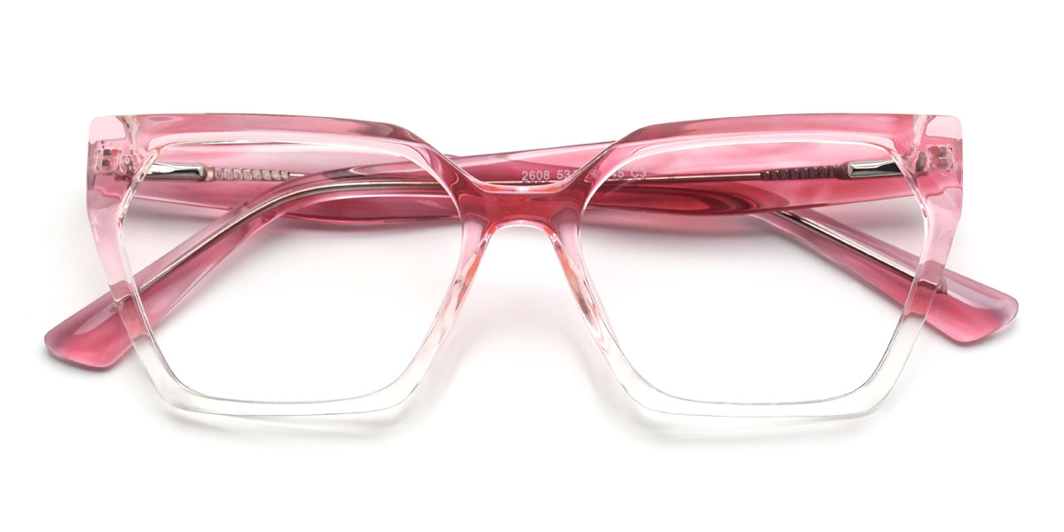 Gradient Pink Gwendolyn Glasses - Rectangle Glasses