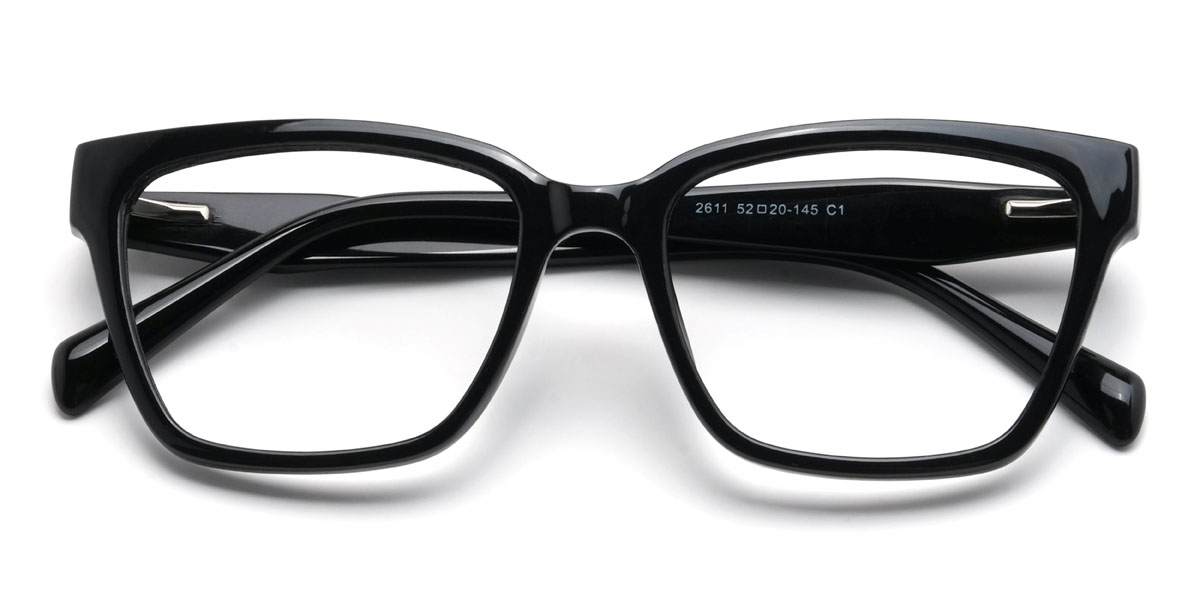 Black Harris Glasses - Rectangle Glasses
