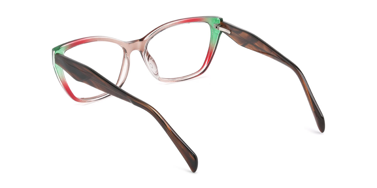 Green Red Tawny Irena Glasses - Cat Eye Glasses
