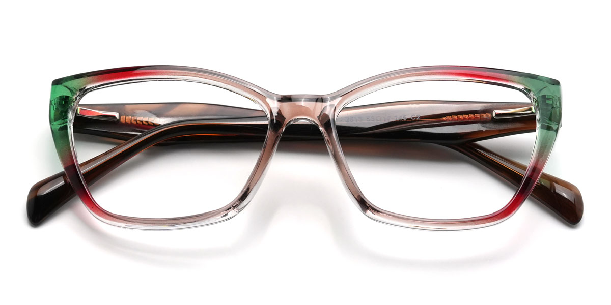 Green Red Tawny Irena Glasses - Cat Eye Glasses
