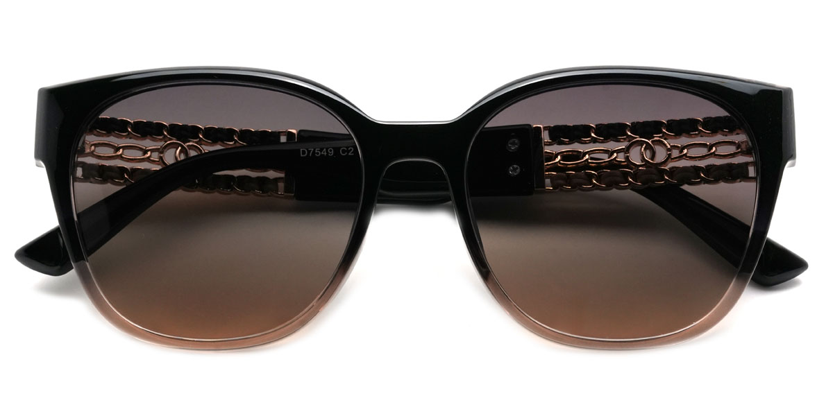 Black tawny Brown Ksenija Glasses - Square Sunglasses