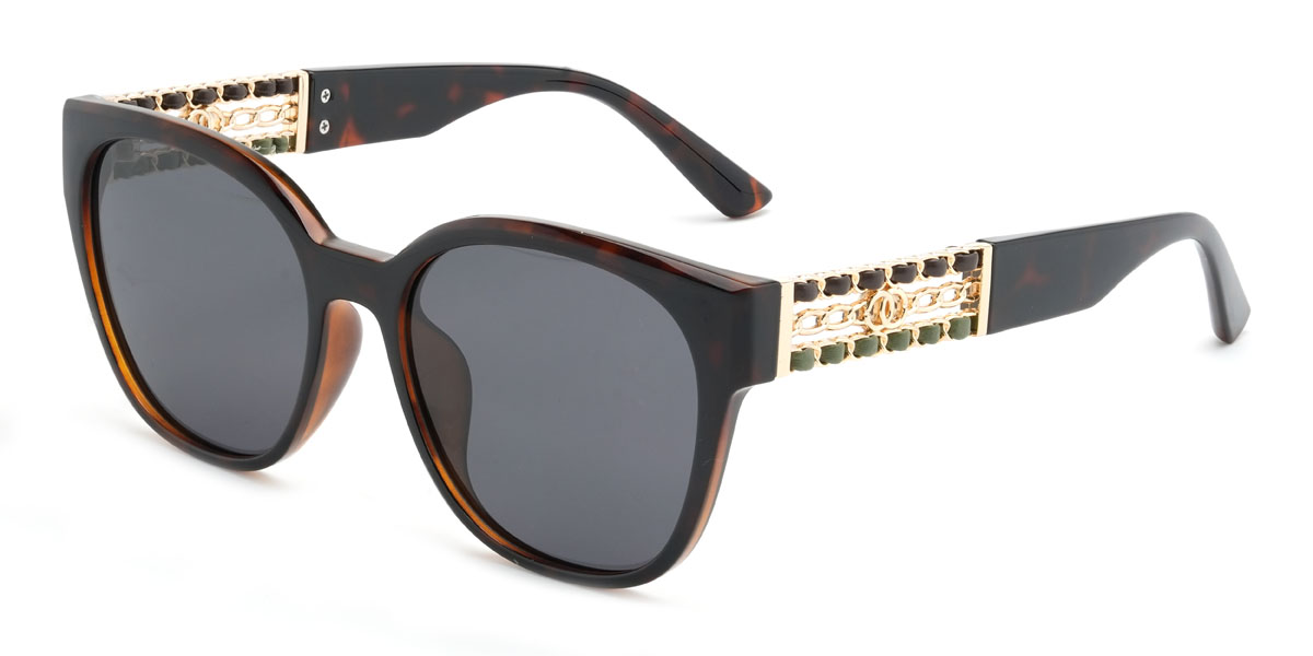 Tortoiseshell Grey Ksenija Glasses - Square Sunglasses