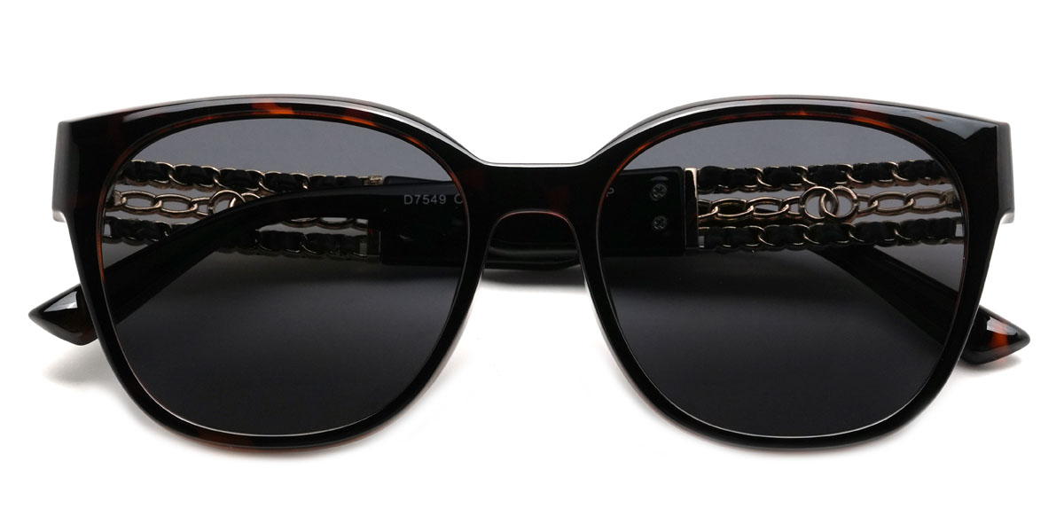 Tortoiseshell Grey Ksenija Glasses - Square Sunglasses